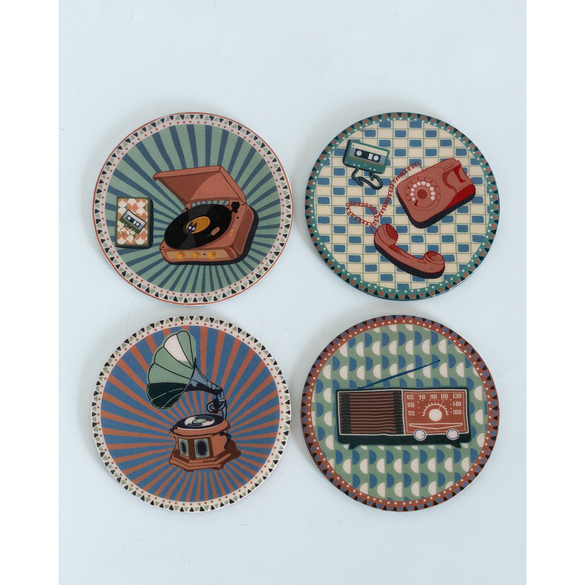 Coasters | Metal Vintage Designs | Set of 4