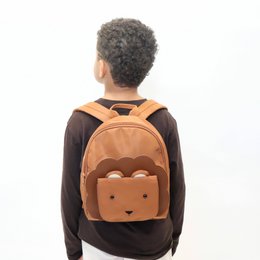 Animal fashion backpack for children the lion - MEERA Bronze