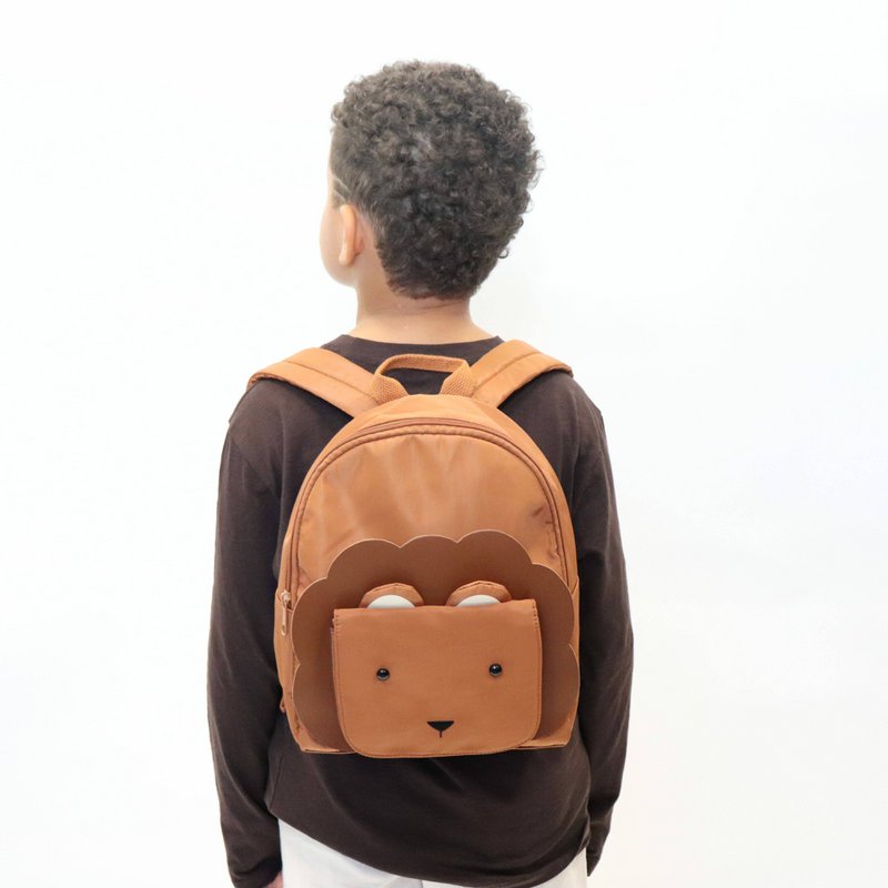 Animal fashion backpack for children the lion - MEERA Bronze