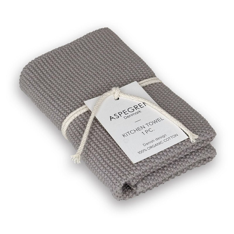 Gebreide keukenhanddoek – effen – vuursteengrijs