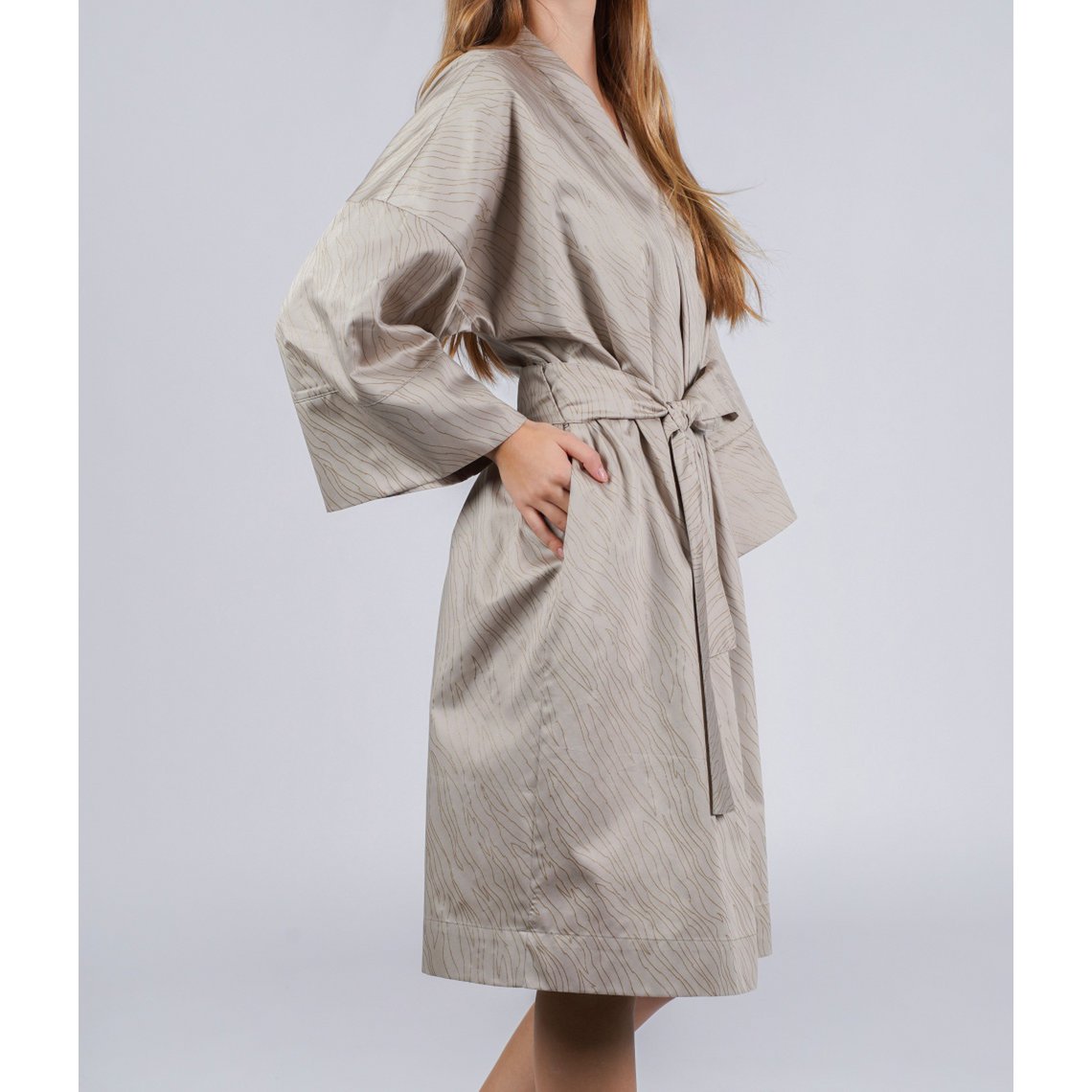 Szlafrok kimono piaskowy migdałowy
