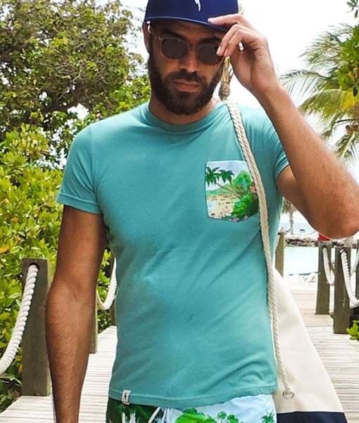 Green T-Shirt with print on chest
