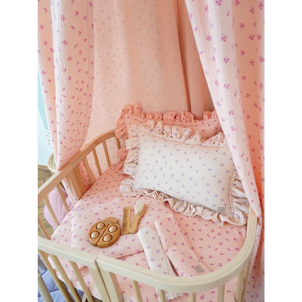 Dosel de muselina "Nomeolvides rosa"