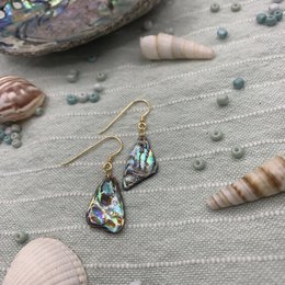 Shell earrings | gold (Abalone/Paua) handmade Mother of Pearl ocean jewellery