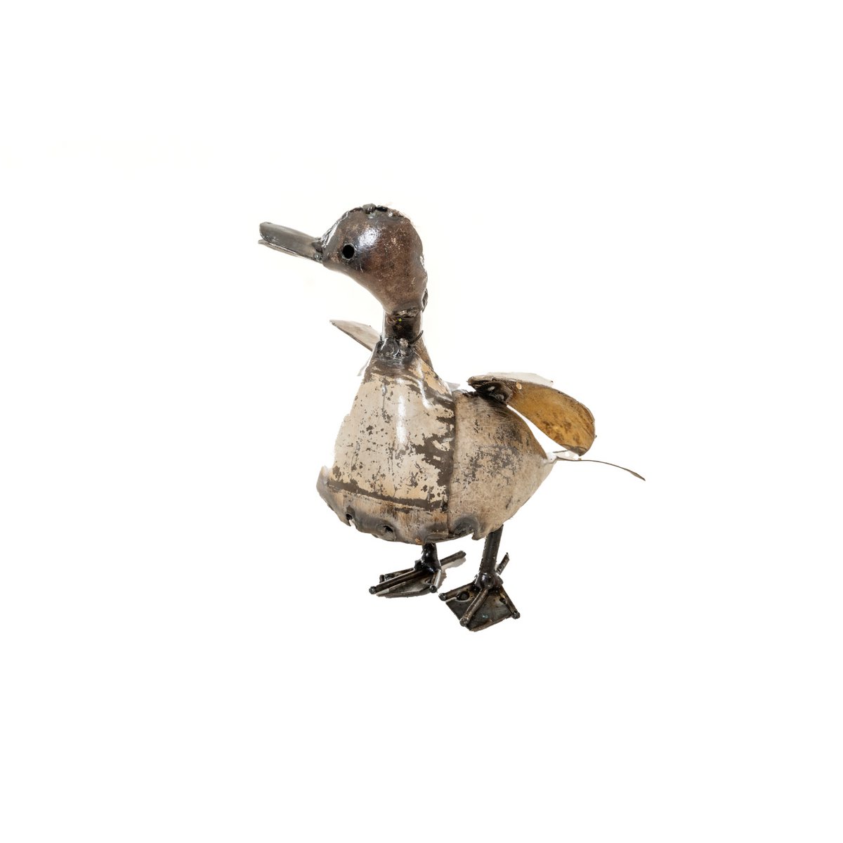 ZIMBA-ARTS METAL WHITE HAPPY DUCKS
