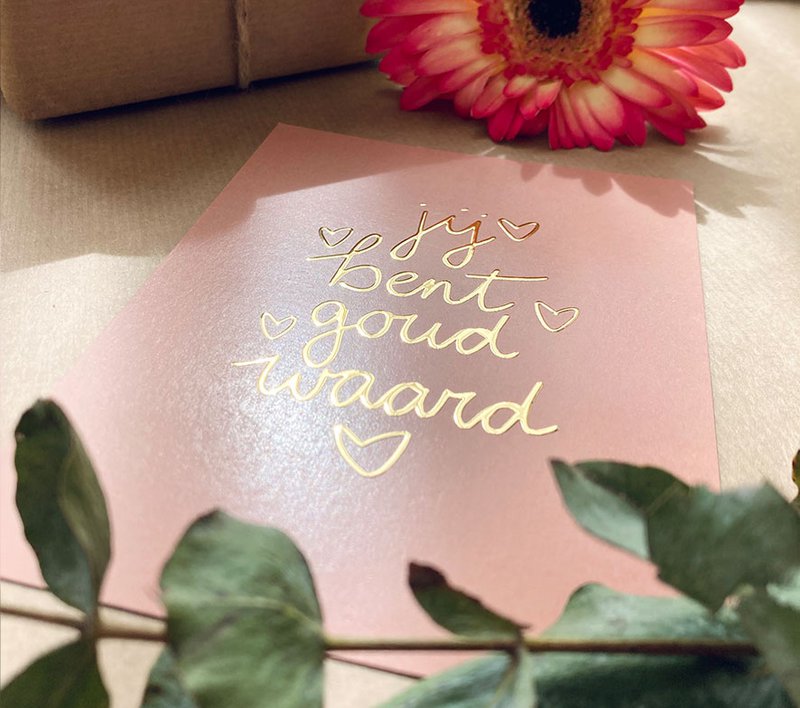 Kaart | Met goudfolie | Jij bent goud waard
