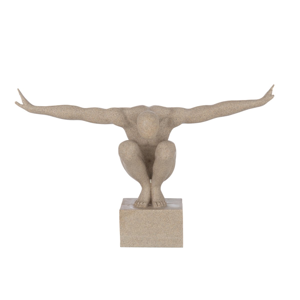 J-Line decoratie Sporter - marmer - polyresin - beige -large