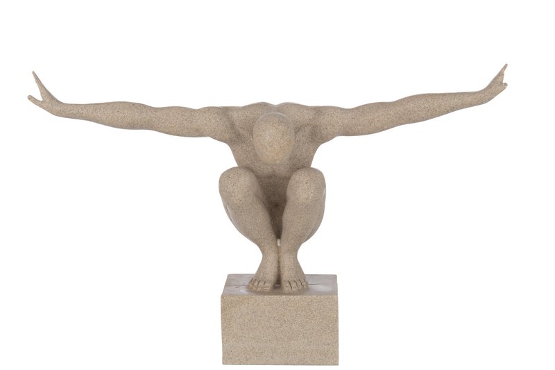 Decorazione J-Line Sporter - marmo - poliresina - beige -grande
