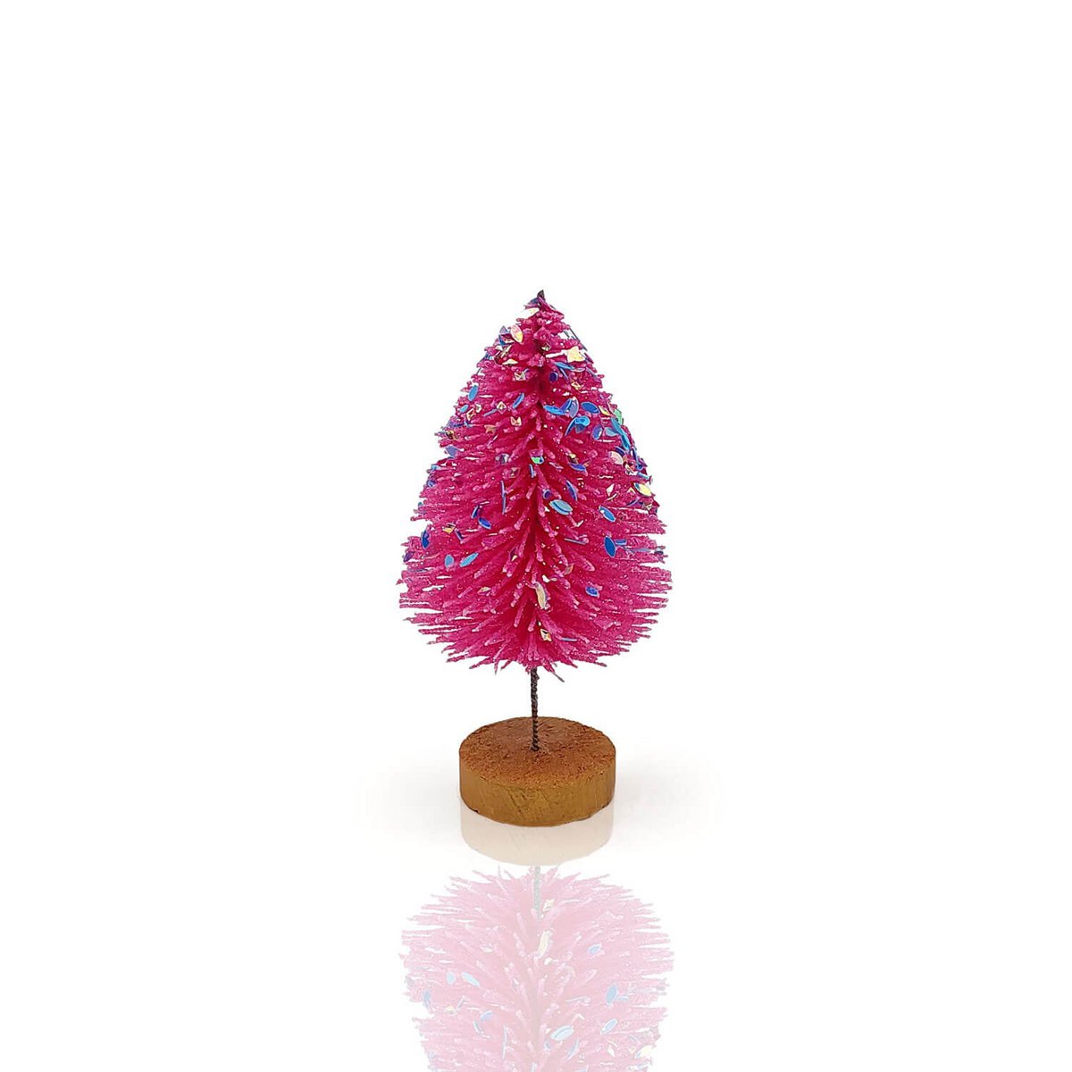 Glitzertannenbaum pink-rainbow, 11x5x5cm