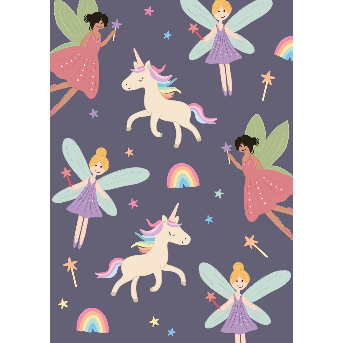 5x kaart Unicorns & Feeën