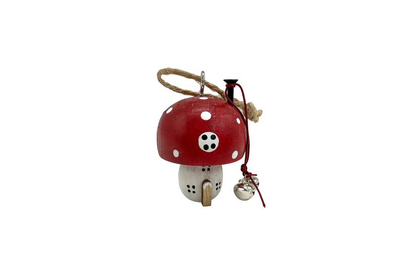 Fungo in legno rosso 3,9x5,8 cm Rosa Isabelle