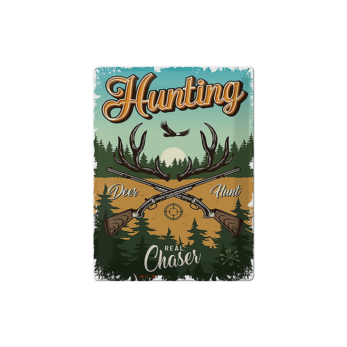 Tin sign hunting 30x40cm Hunting deer hunt adventure