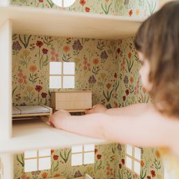 Meadow -Maison de poupée en bois à trois étages / Maison de poupée moderne