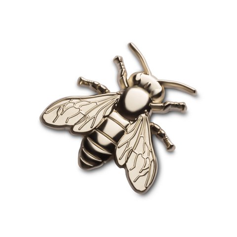 Gouden metalen pin "Bij"