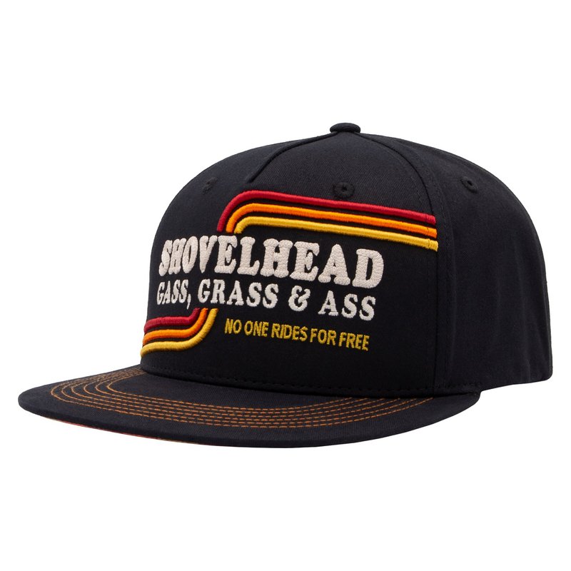 Flat Brim Cap 'Shovelhead' in Schwarz