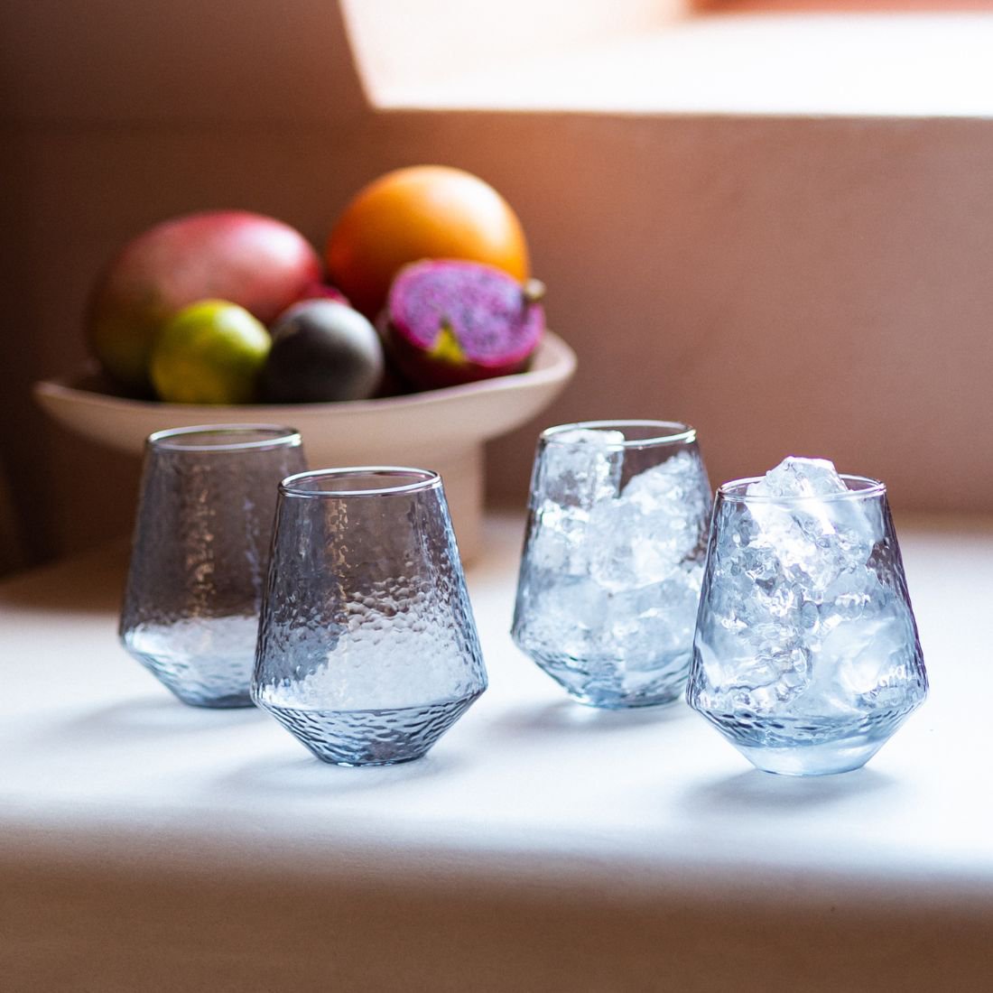 Water glasses Claude, set of 4, grey