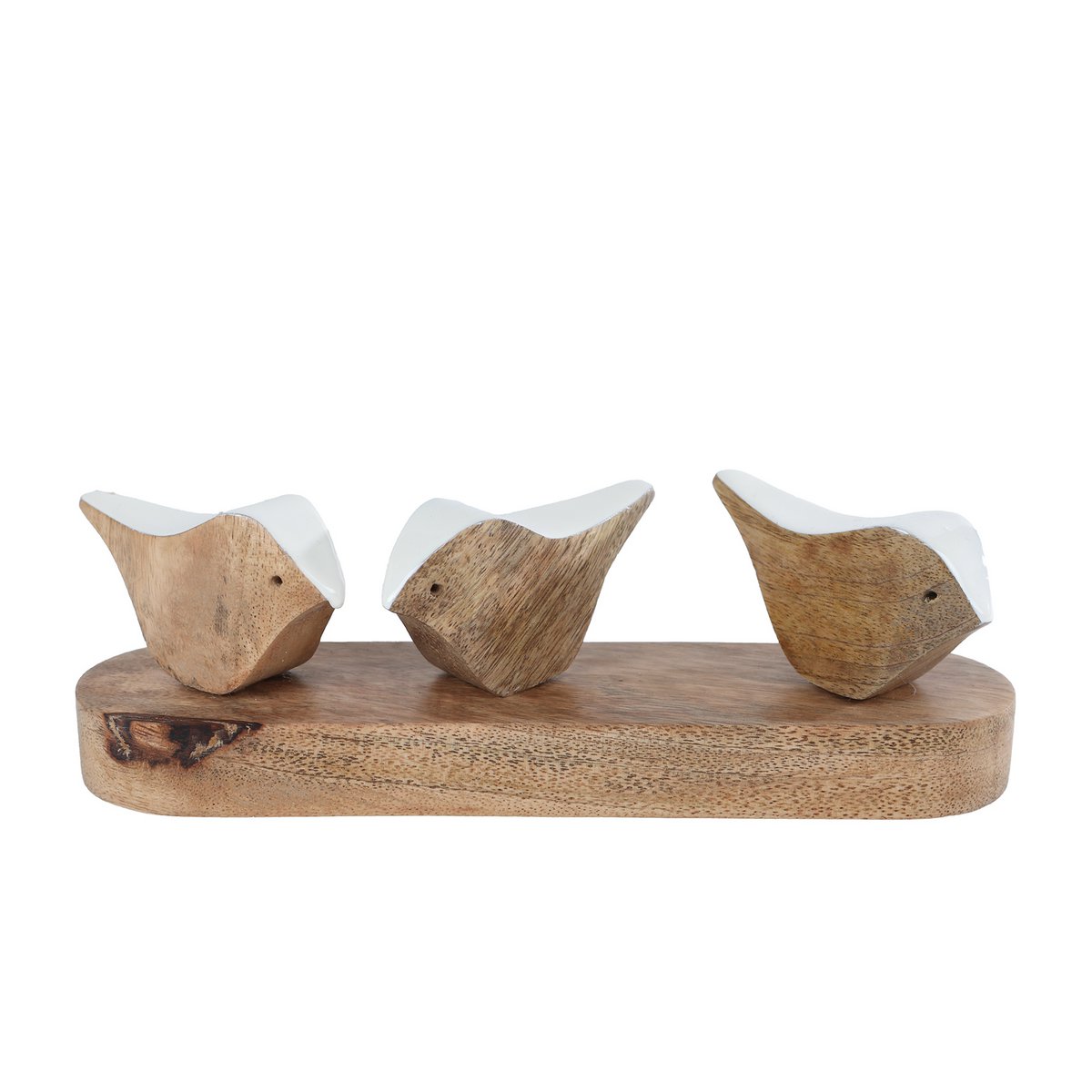 Sculptuur 3 birds mango 22x5x6cm