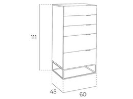 Chiffonier in Pearl Grey hout en zwart staal