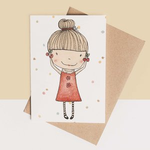 card + envelope - cherry girl