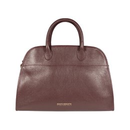 RB1032X | Borsa a Mano Donna FRIDA in Vera Pelle Made in Italy. Accessori in metallo Oro Lucido - Colore Bordeaux - Dimensioni: cm 43 x 29 x 24 + 12 (Luce manici)