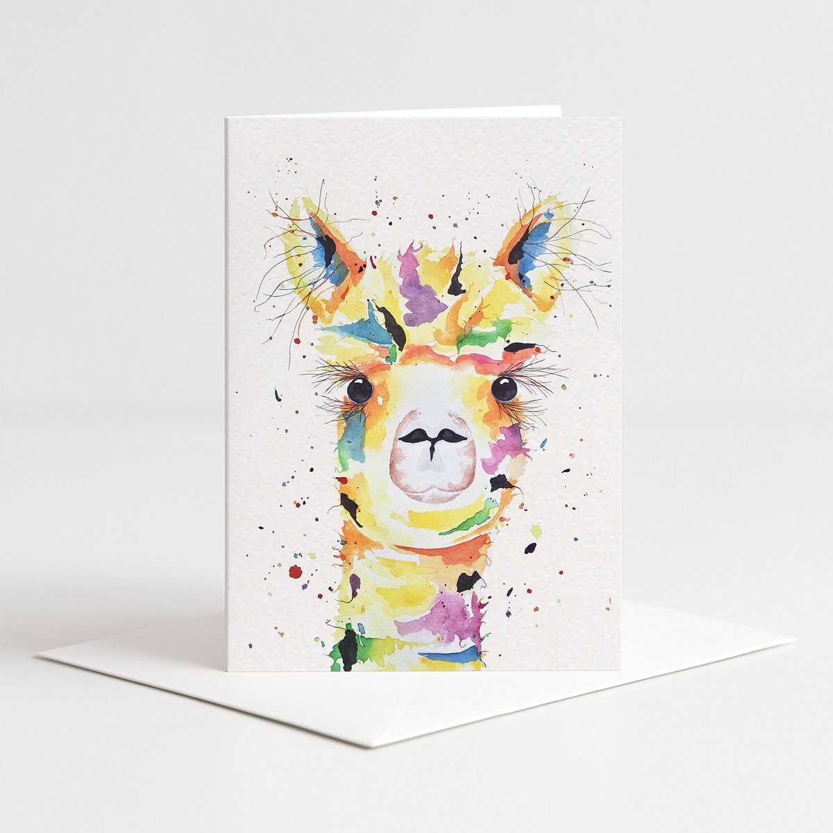 Kort alpaca farve med kuvert