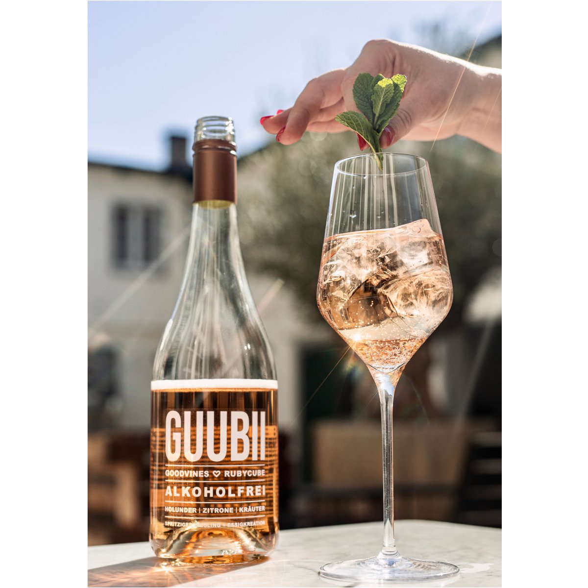 aperitivo espumoso sin alcohol - 0,75l | GUUBII saúco/limón
