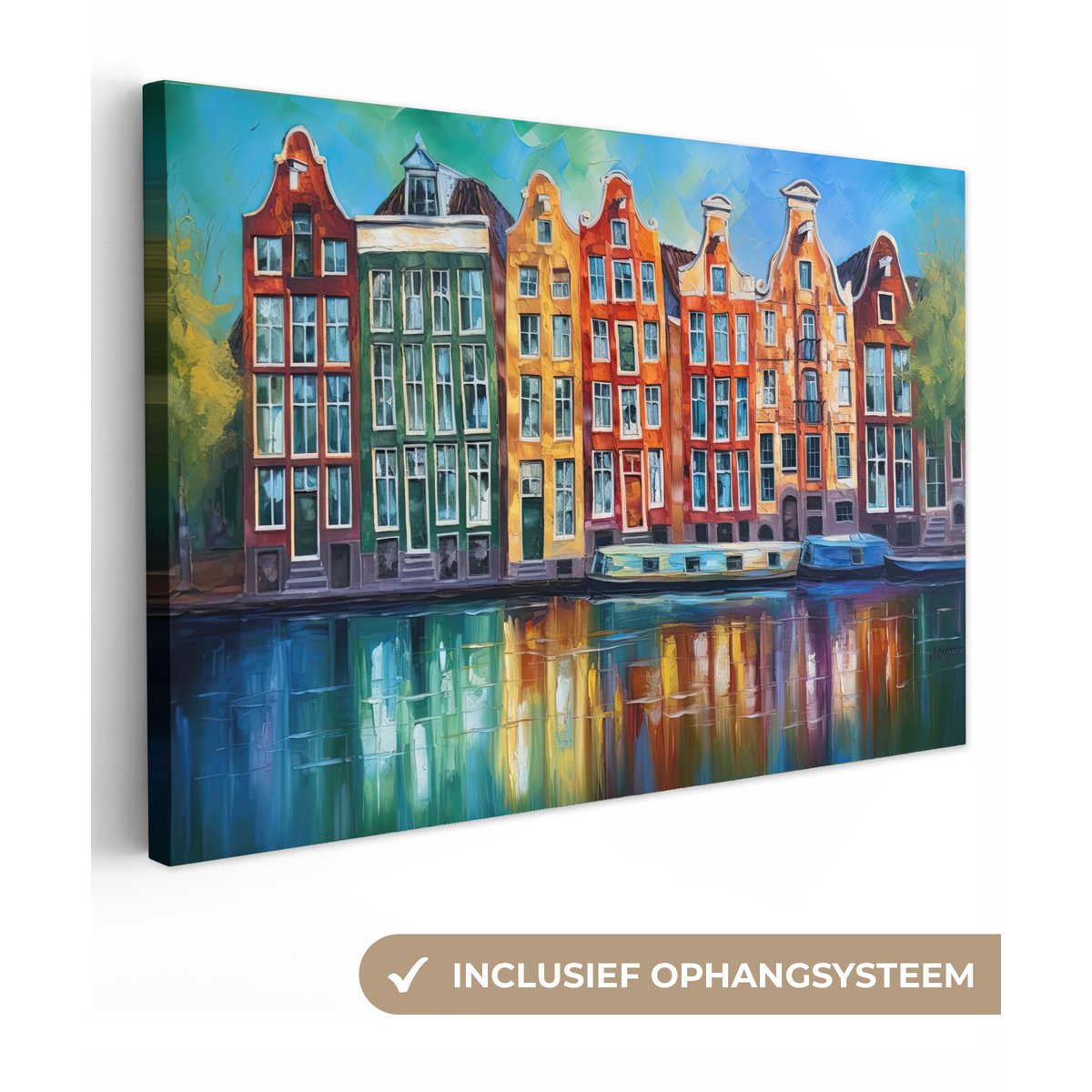 Peinture sur toile - Décoration murale Amsterdam - Huile - GRAISE - Peinture - Art - Décoration murale Salon - Décoration de la chambre - Accessoires de chambre - Paintes de toile