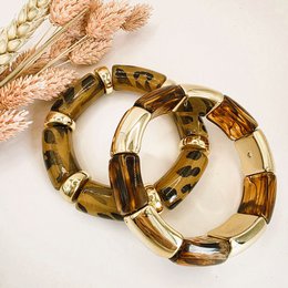 Resin armband leopard