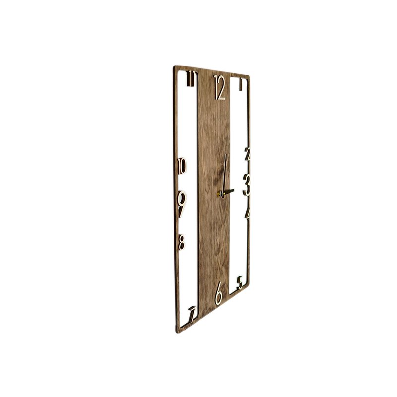 Large vertical rectangle wooden wall clock modern unusual