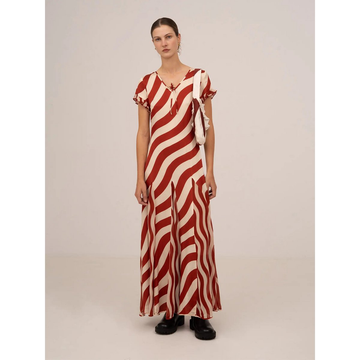 Robe longue rouge rayée Candycane