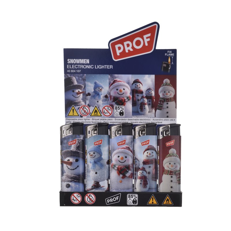 PROF Fix Flame Electronic Lighter Snowmen Pattern