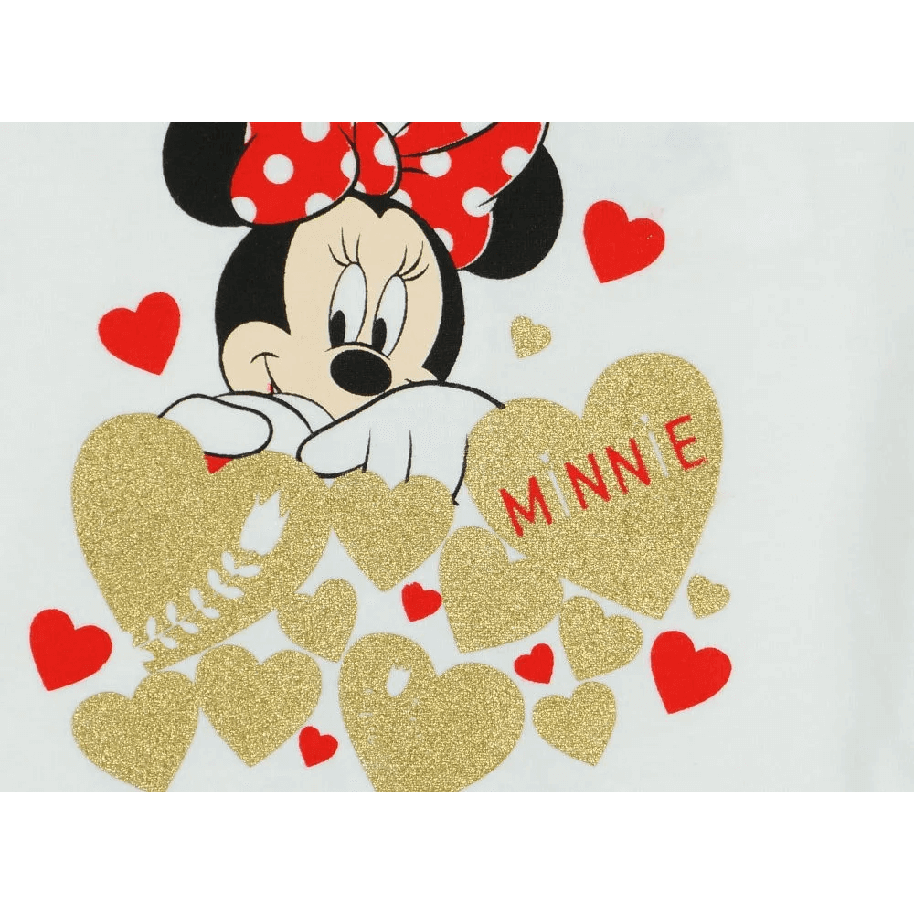 Świąteczna sukienka dla dziewczynki Disney Minnie Mouse, biało-czerwona