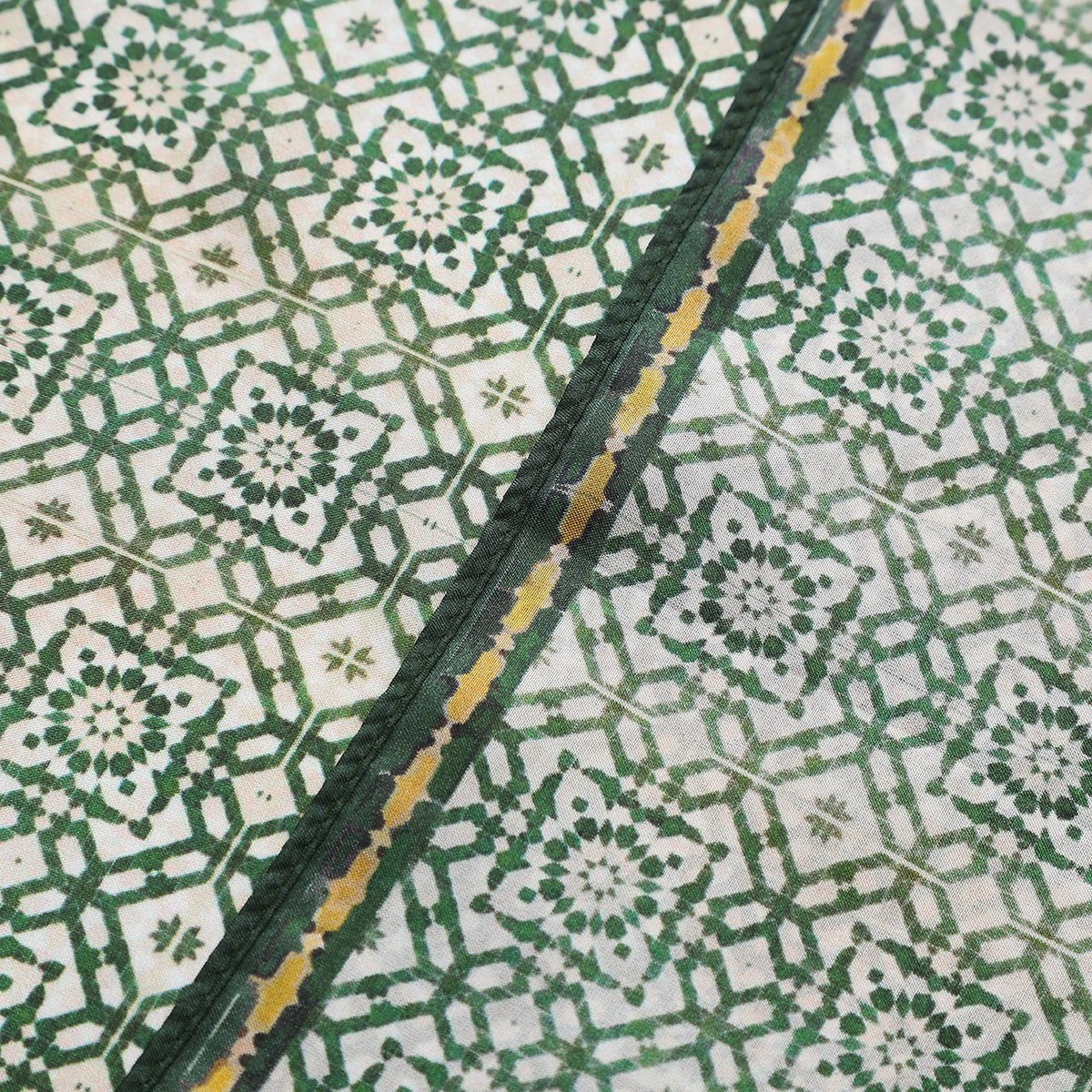 Green Silk Square Scarf Azahar
