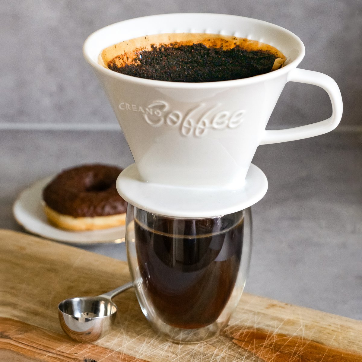 Creano porseleinen koffiefilterformaat. 4 saffraangeel