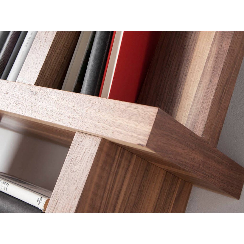 Walnut colored wooden shelf