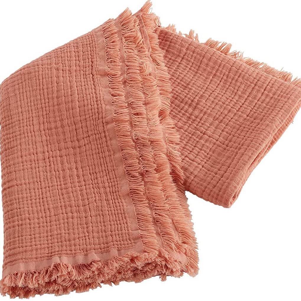 BOHORIA® muslin muslin cloth baby burp cloth Peach 80x80cm