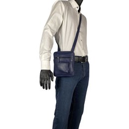 Skuldertaske eller Crossbody-taske i 6 farver glat læder med justerbar skulderrem