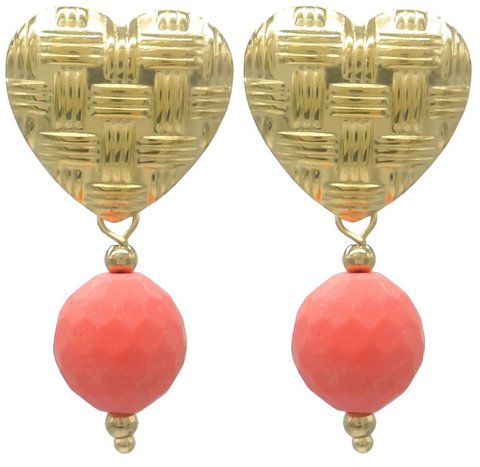G-E8.1 E103-240G-1 S. Steel Earrings 4cm Heart