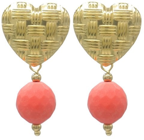 G-E8.1 E103-240G-1 S. Steel Earrings 4cm Heart