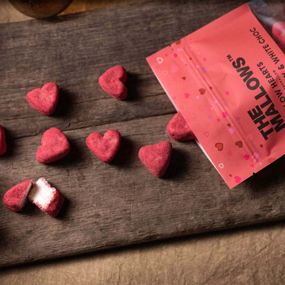 MALLOW HARTS - MARSHMALLOWS MET FRAMBOZEN + WITTE CHOC 90G ♥