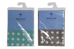 PVC TABLECLOTH 140X140 DOTS 2 ASSORTMENTS. TX173546