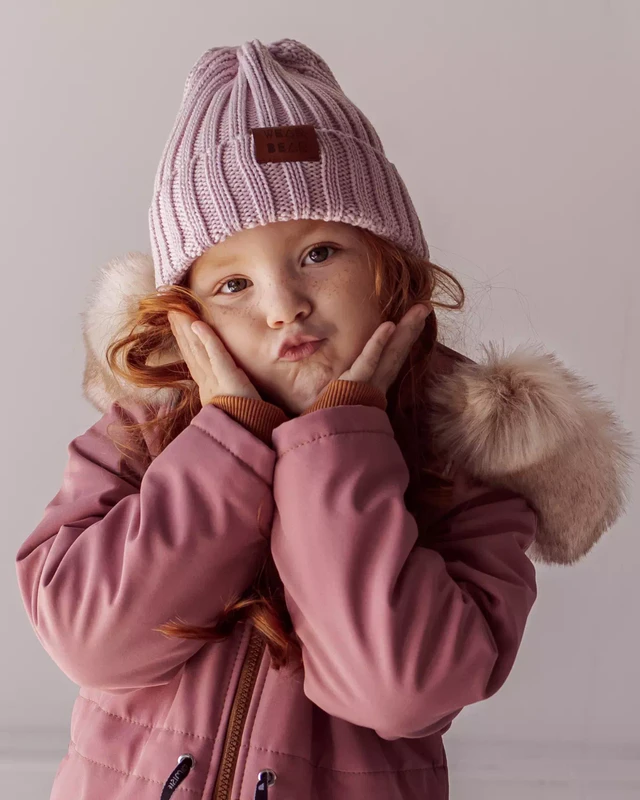 Merino Hat Rib Strik Lys Pink