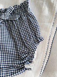 Mousseline passepoil crochet - Passepoil Bleu Marine