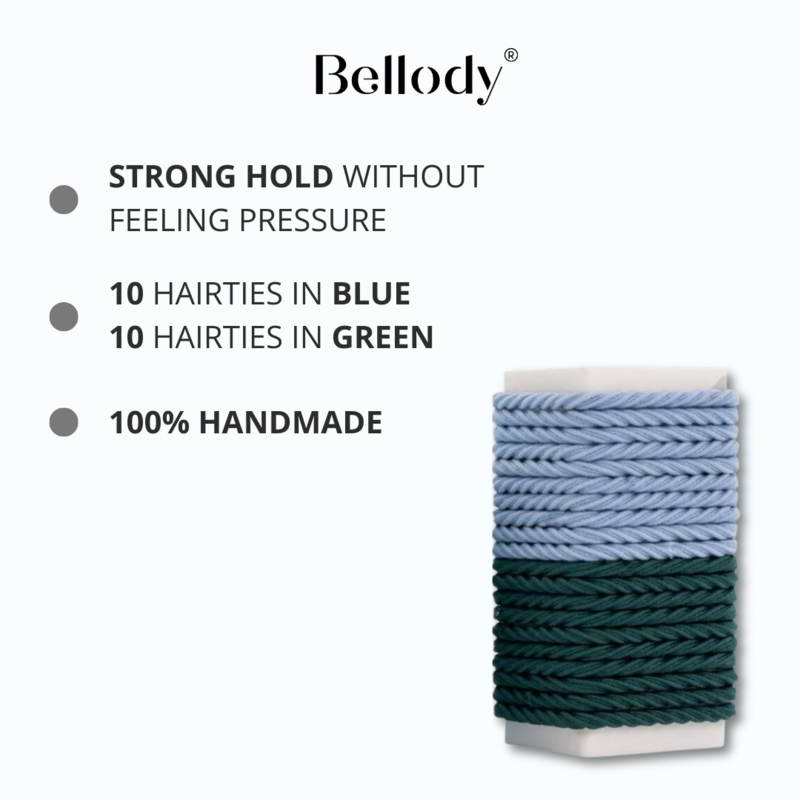 Bellody® Mini Haargummis (20 Stk. - Blau & Grün - Mischpaket)