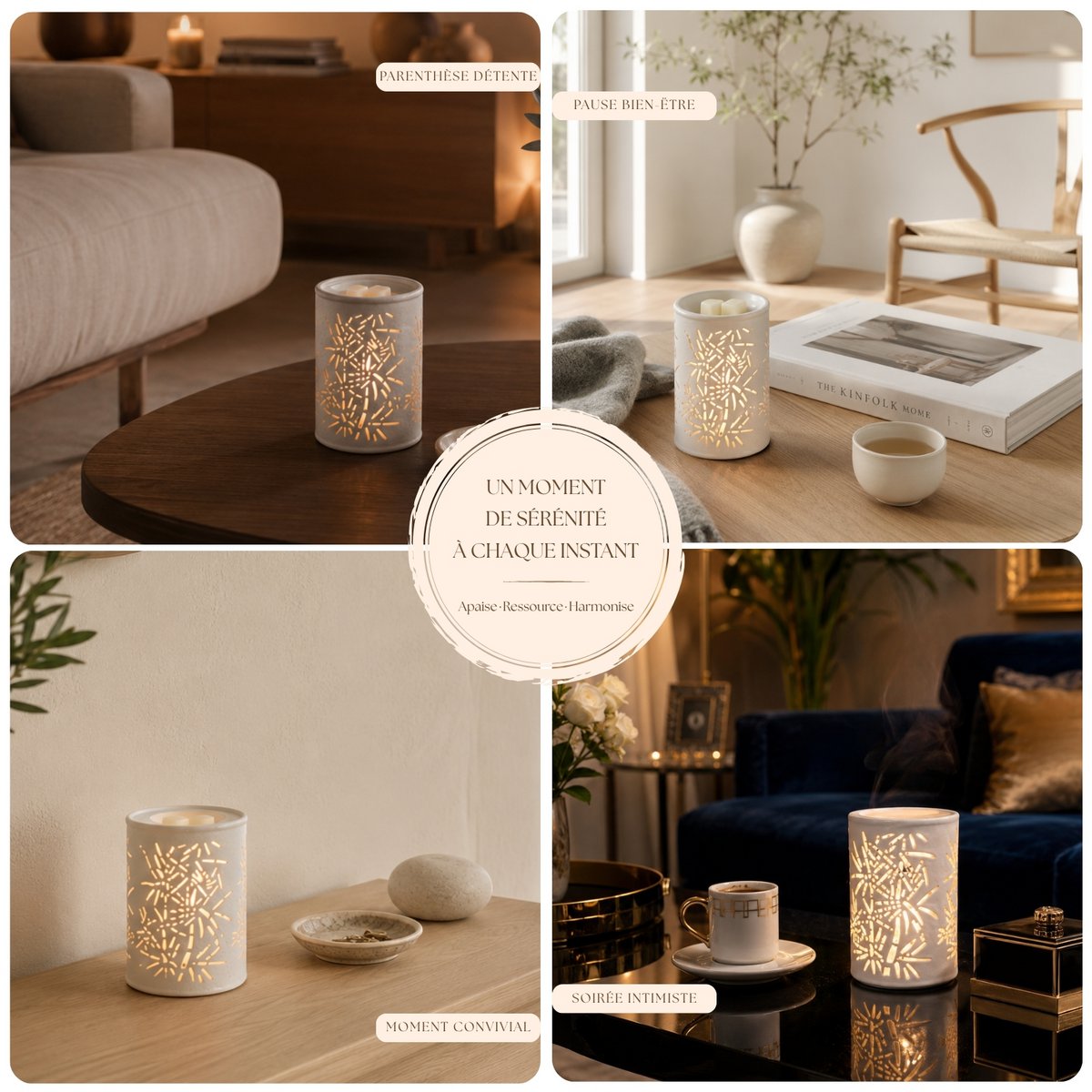 Soft Heat Diffuser – Calorya n°5 – Scented Waxes, Scents and Essential Oils – in Openwork Ceramic – Gift and Decoration Idea