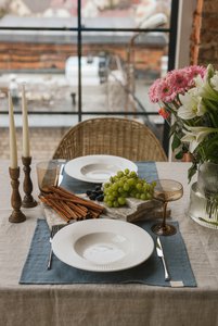 Dark Grey linen placemat