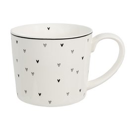Mok 275 ml Wit Keramiek Hartjes Drinkbeker