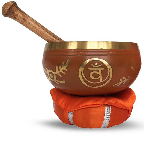 Brass Singing Bowl with Stick & Cushion 12 cm Sacral Chakra