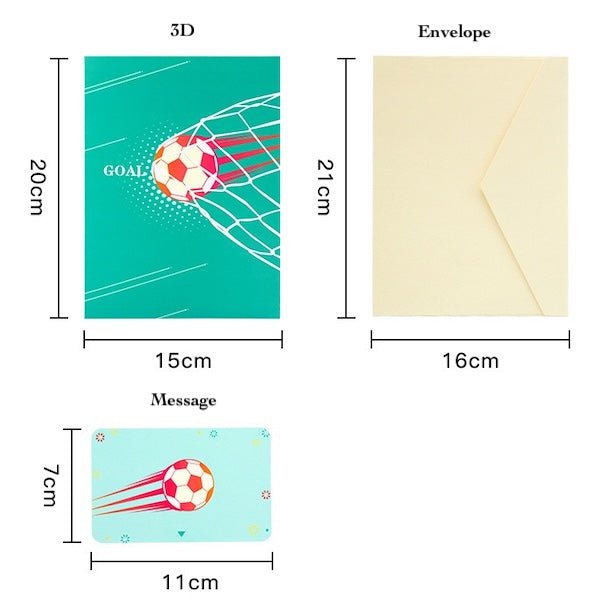 Football Goal 3D Pop-Up Card for Dad, Him & Soccer Fans