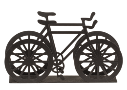 Schwarzer Taschentuchhalter aus Metall, Fahrrad, ca. 19 x 3 x